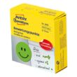 Kép 1/4 - Etikett AVERY 3858 öntapadó jelölőpont adagoló dobozban mosolygós arc mintás zöld 19mm 250 jelölőpont/doboz
