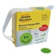 Kép 2/4 - Etikett AVERY 3858 öntapadó jelölőpont adagoló dobozban mosolygós arc mintás zöld 19mm 250 jelölőpont/doboz