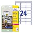 Kép 1/6 - Etikett AVERY L4773-20 63,5x33,9mm időjárásálló fehér poliészter 480 címke/doboz 20 ív/doboz