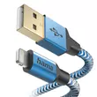 Kép 2/2 - Adatkábel HAMA Reflective USB 2.0/Lightning 1,5m kék