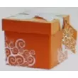 Kép 1/2 - Ajándékdoboz narancs/fehér Gift Box 22x22x22 cm UTOLSÓ DARAB