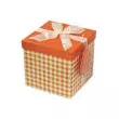 Kép 1/2 - Ajándékdoboz narancs/fehér Gift Box 15x15x15 cm UTOLSÓ DARAB