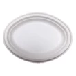 Kép 1/2 - Papírtányér eldobható ovális KOMP cukornád lebomló 25,4x19,05 cm natúr 125 darabos