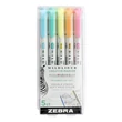 Kép 1/4 - Szövegkiemelő kétvégű ZEBRA Mildliner fluorescent 1,4-4,0 mm 5 darabos