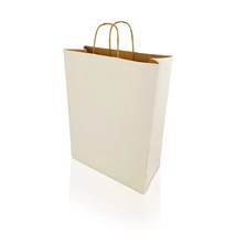 Sodrottfüles papírtáska 320x420 mm 150 mm talp L méret  fehér