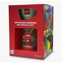 Ajándékcsomag CAFFÉ PERTÉ Art of Coffee őrölt kávé hengerben 250 g + csésze szett