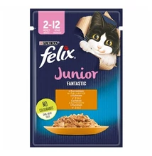 Állateledel alutasakos FELIX Fantastic Junior macskáknak csirke 85g