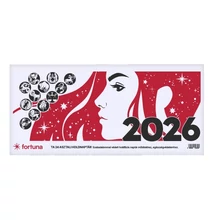Asztali naptár FORTUNA TA24 álló fehér lapos holdfázissal 2026.