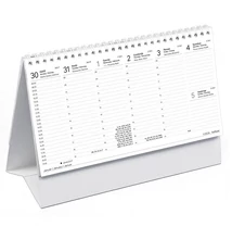 Asztali naptár kép nélküli TOPTIMER T055 álló fehér lapos papír táblás 2026.