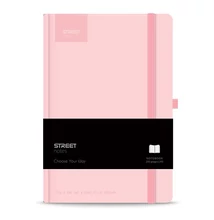 Notesz vonalas STREET Casual A/5 96 lapos gumis keményfedelű pasztell rózsaszín