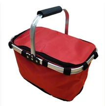 Bevásárlókosár összecsukható fém vázas + textil szövet