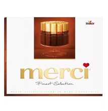 Csokoládé MERCI barna 250g