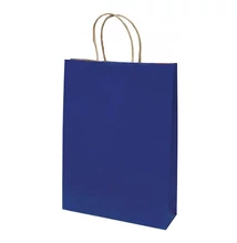 Dísztasak CREATIVE Classic Simple L 26x35x8 cm kraft egyszínű sötétkék sodort füles