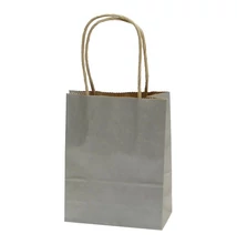 Dísztasak CREATIVE Classic Simple S 12x15x5,5 cm kraft egyszínű ezüst sodort füles