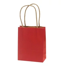 Dísztasak CREATIVE Classic Simple S 12x15x5,5 cm kraft egyszínű piros sodort füles