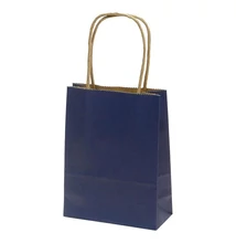 Dísztasak CREATIVE Classic Simple S 12x15x5,5 cm kraft egyszínű sötétkék sodort füles