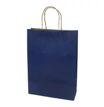 Dísztasak CREATIVE Classic Simple XL 31x42x11 cm kraft egyszínű sötétkék sodort füles