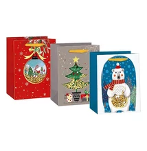 Dísztasak CREATIVE Deluxe Plus L 26x23x12 cm karácsonyi színes filteres szalagfüles