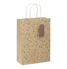 Dísztasak CREATIVE ECO Delucm x Plus cm x L 32cm x 44cm x 11 cm kraft fóliás levél mintás sodort füles