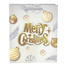 Dísztasak CREATIVE Simple S 23,5x19,5x8 cm karácsonyi feliratos 3D glitteres szalagfüles