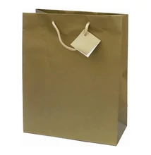 Dísztasak CREATIVE Special Simple L 26x32x12 cm egyszínű arany zsinórfüles