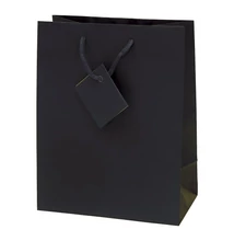 Dísztasak CREATIVE Special Simple M 18cm x 23cm x 10 cm egyszínű fekete zsinórfüles