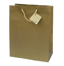 Dísztasak CREATIVE Special Simple M 18x23x10 cm egyszínű arany zsinórfüles