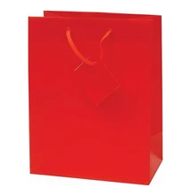 Dísztasak CREATIVE Special Simple M 18x23x10 cm egyszínű piros zsinórfüles