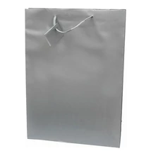 Dísztasak CREATIVE Special Simple XL 33x46x10 cm egyszínű ezüst zsinórfüles