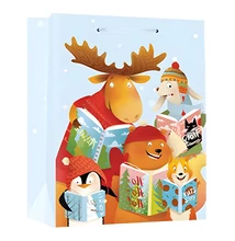 Dísztasak CREATIVE Special XL 40,6x16,5x55 cm karácsonyi állat mintás színes fényes szalagfüles