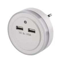 Éjjeli fény EMOS LED 2xUSB fehér