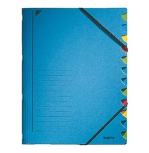 Előrendező LEITZ A/4 pp/karton 12 részes színelválasztós kék