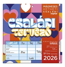 Falinaptár mágneses LIZZY CARD 220x220mm 2 hetes Családi tervező 2026.