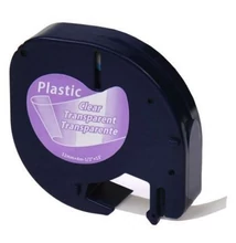 Feliratozó szalag DYMO Letra Tag 12268 12mm x 4m műanyag átlátszó alapon fekete írásszín