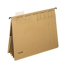 Függőmappa gyorsfűző szerkezettel LEITZ Alpha A/4 kombi karton natúr 25 darabos