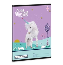Füzet vonalas ARS UNA A/5 32 lapos 21-32 4-8. osztályos Cute Animals-Unicorn