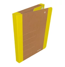 Füzetbox DONAU Life A/4 3 cm karton tépőzárral neon sárga-barna