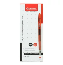 Golyóstoll OPTIMA nyomógombos TB 401 0,7 mm piros