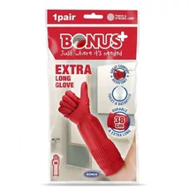 Gumikesztyű BONUS háztartási latex extra hosszú piros M