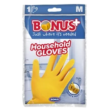 Gumikesztyű BONUS háztartási latex sárga M