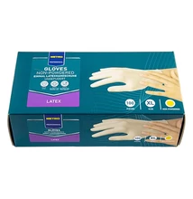 Gumikesztyű egyszer használatos latex púdermentes fehér XL 10