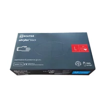 Gumikesztyű egyszer használatos nitril púdermentes fekete L 9 100 darabos