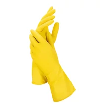 Gumikesztyű háztartási sárga latex M 7-8