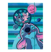 Gumis mappa COOLPACK Lilo és Stitch A/4 kék csíkos mintás