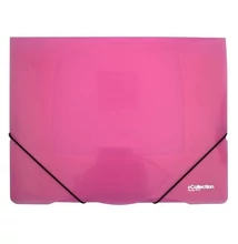 Gumis mappa E-COLLECTION A/4 műanyag pink