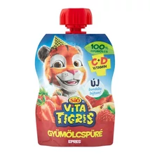 Gyümölcspüré SIÓ Vitatigris Eper 100% 90 g