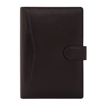 Gyűrűs kalendárium SATURNUS L212 sárga lapos fekete marhabőr 2026.