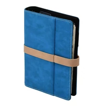 Gyűrűs kalendárium SATURNUS M225 chamois lapos kék-bézs műbőr 2025.