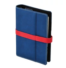 Gyűrűs kalendárium SATURNUS M225 chamois lapos kék-piros műbőr 2025.