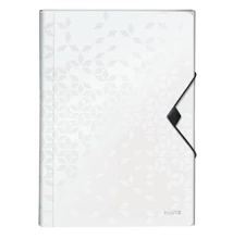 Harmónika mappa LEITZ Wow A/4 6 műanyag rekeszes fehér